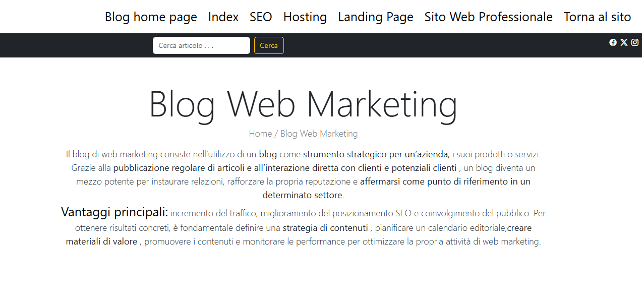 foto di un progetto realizzato per un blog di web marketing
